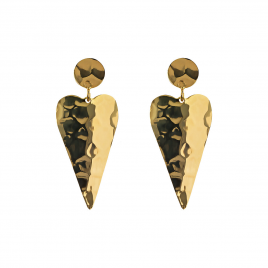 Etrusca Orecchini Cuori Pendenti Martellati