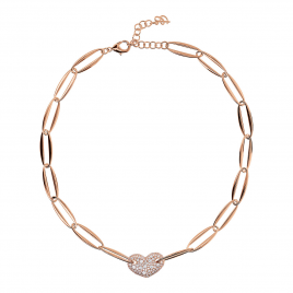 Bronzallure - Collana Cuore Pavè