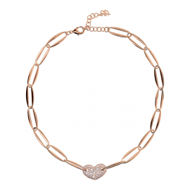 Bronzallure - Collana Cuore Pavè