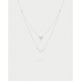 Rue des Mille Girocollo Double Cuore e Punti Luce