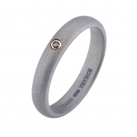 Polello - Anello Titanio e Diamante Nero